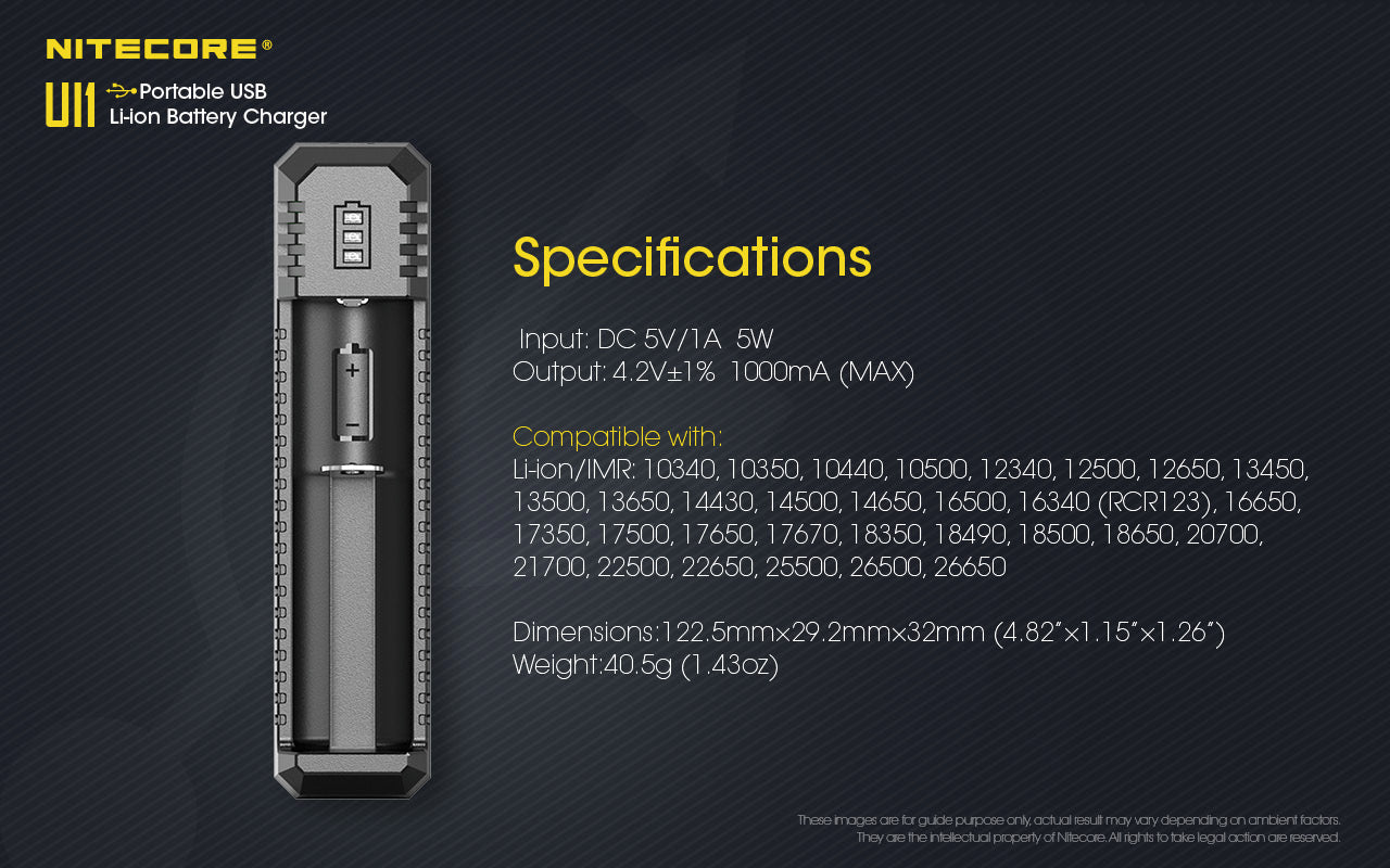 NITECORE UI1 1-Slot Universal Battery Charger