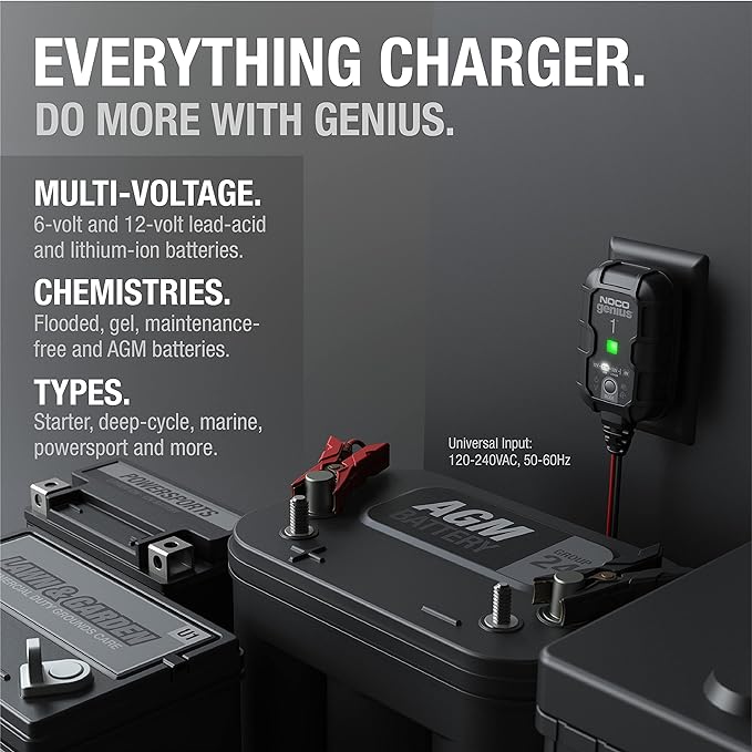 NOCO Genius 1 - 1 Amp 6V and 12V Smart Charger