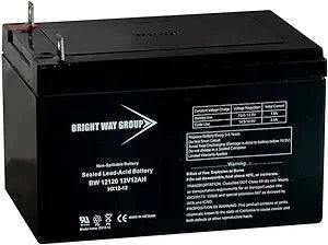 Bright Way BW12120 12V 12Ah F1/ F2/ Nut and Bolt Terminal AGM Rechargeable Battery - Battery Liquidator