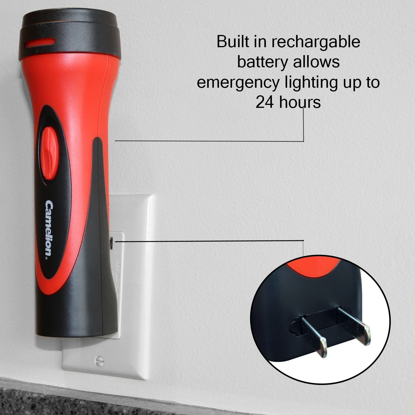 2 Pack Emergency Ready Flashligh Rechargeable - Camelion 6 LED Flashlight - Battery Liquidator