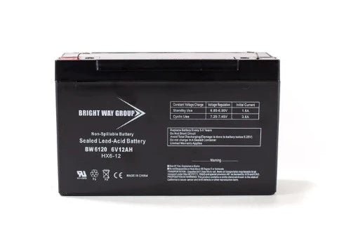 6V 12Ah BW6120 F1 Terminal AGM Rechargeable Battery - Battery Liquidator