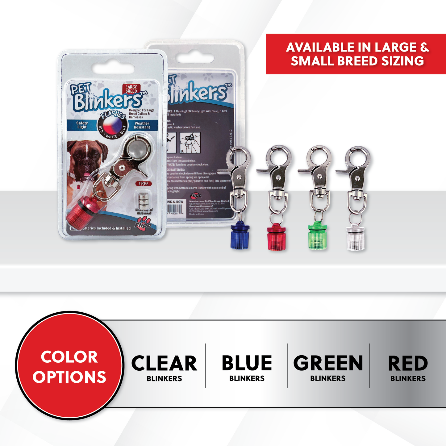Flipo Pet Blinkers Flashing LED Pet Safety Light