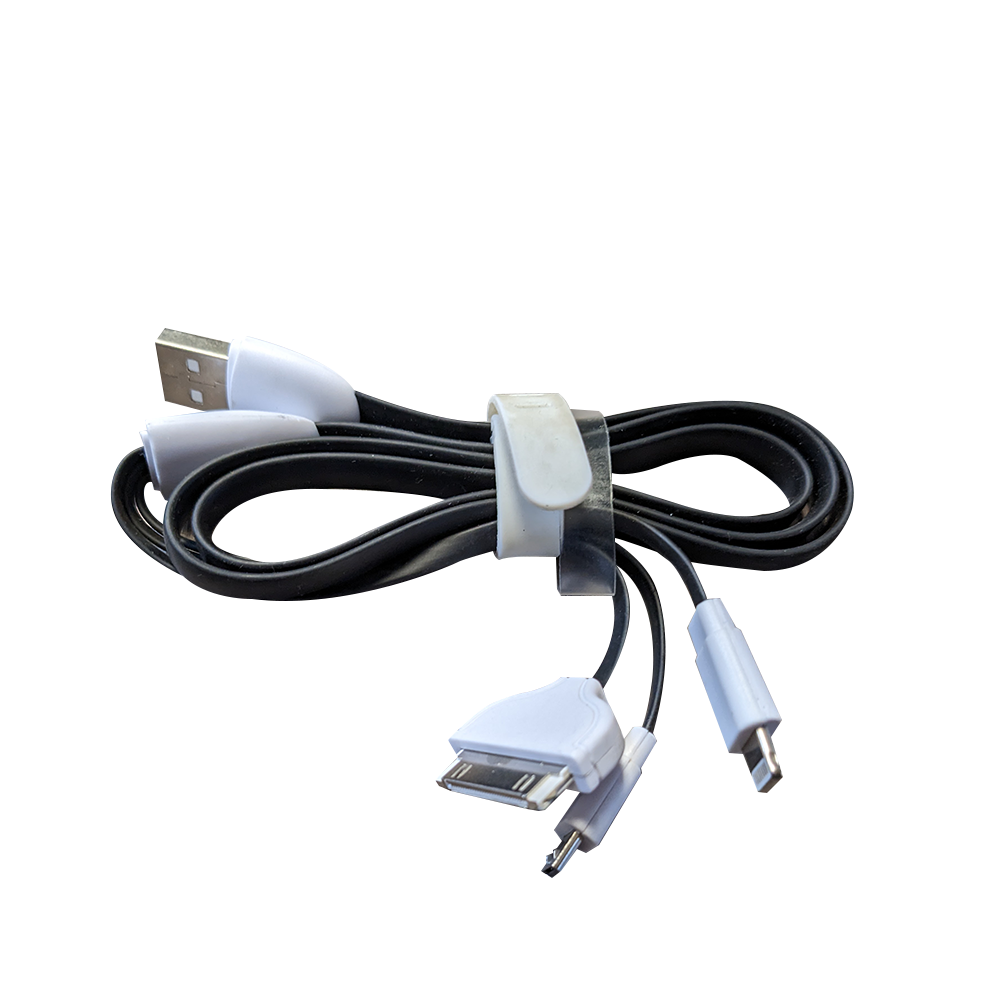 Camelion CDC006 3 In 1 USB to Apple 30 Pin, Micro-USB, and Lightning Charging Cable Blister 1 Pack