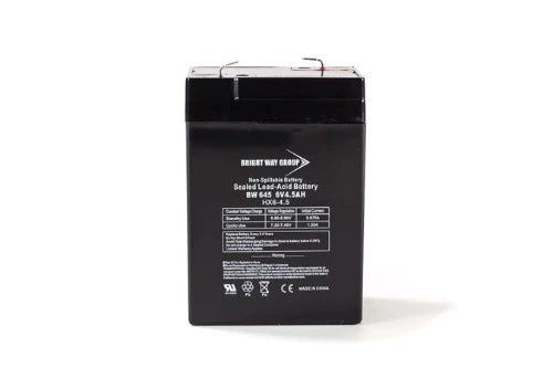 Bright Way BW645 6V 4.5Ah F1 Terminal AGM Rechargeable Battery - Battery Liquidator