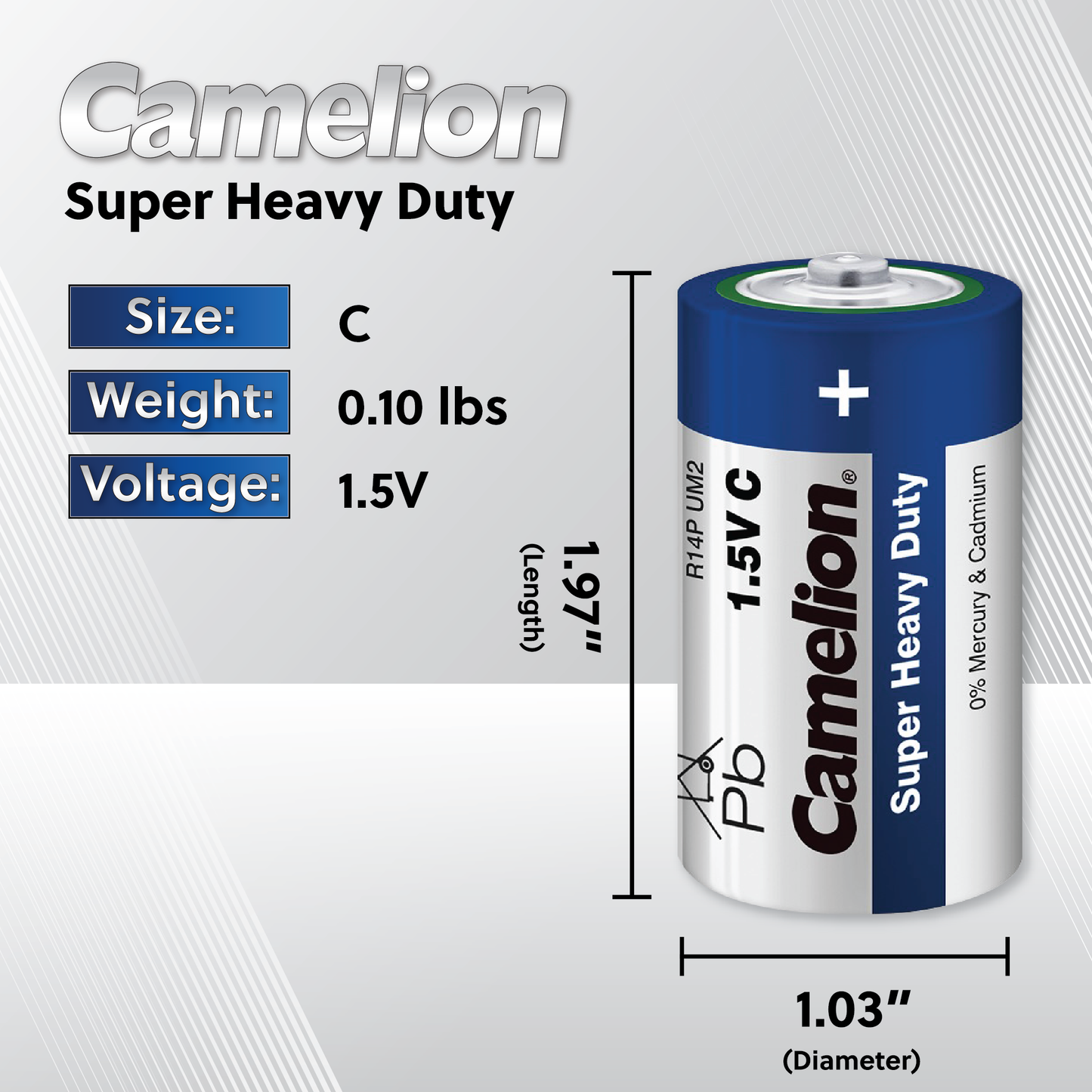 Camelion C Super Heavy Duty Batteries Pack of 2