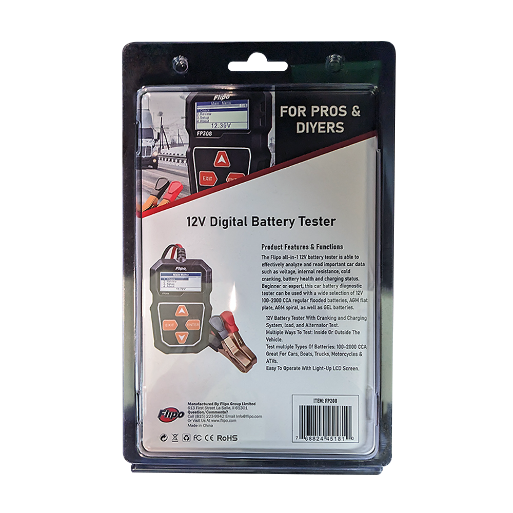 Flipo FP208 100-2000CCA Digital Battery Tester