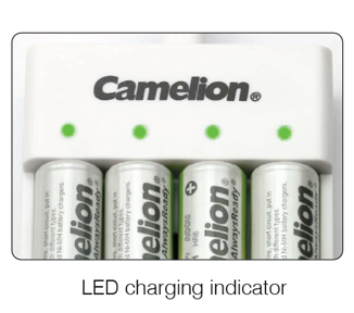 Camelion AA Ni-Mh Always Ready Rechargeable Batteries Pack of 8 with Charger