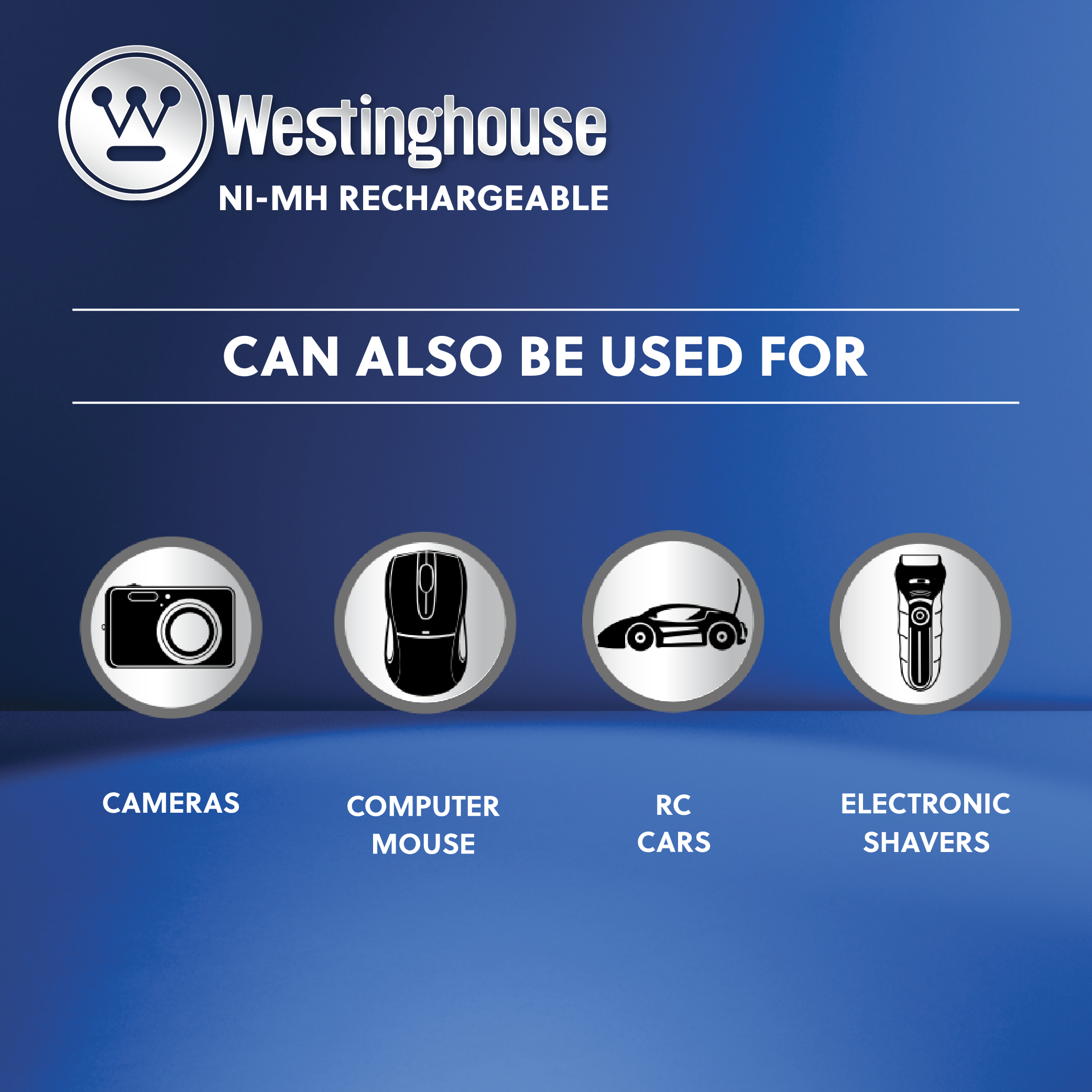 Westinghouse Always Ready AA Ni-Mh 2400mah Rechargeable Batteries Pack of 4