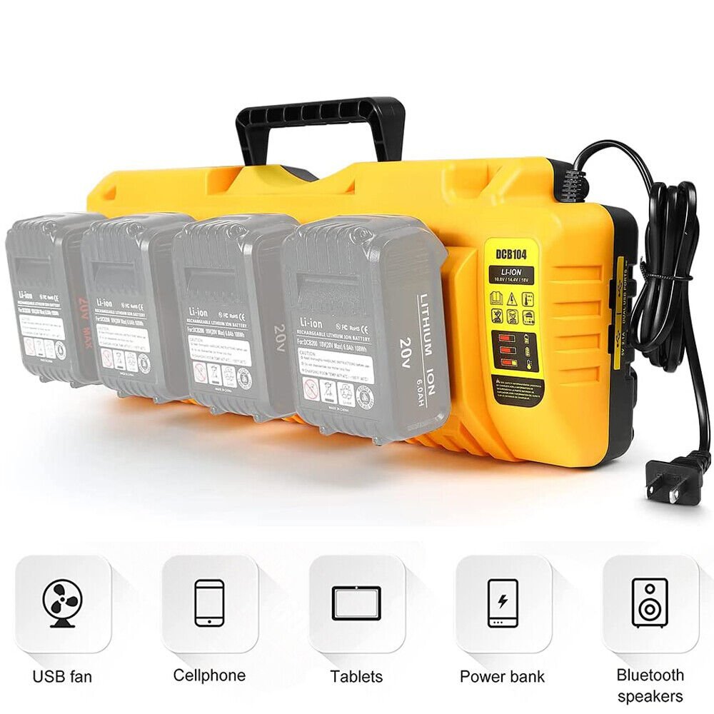 12v 18v 20v Multi-Port Fast Charger New for DEWALT Li-Ion Batteries DCB104 - Battery World