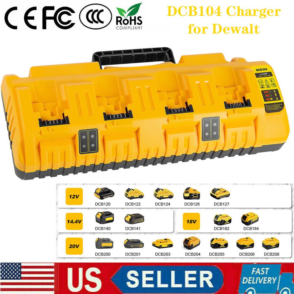 12v 18v 20v Multi-Port Fast Charger New for DEWALT Li-Ion Batteries DCB104 - Battery World