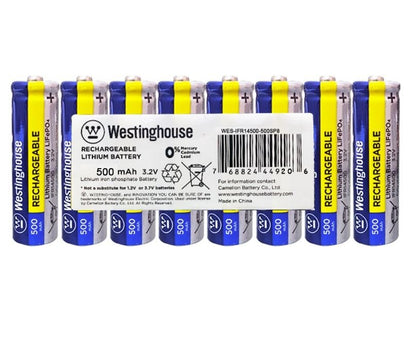 14500 Batteries 3.2v 500mah Solar Rechargeable 8pk - Battery World