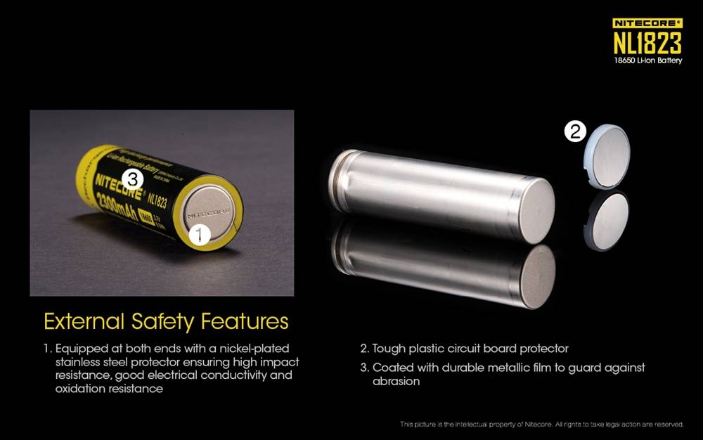 NITECORE NL1823 2300mAh Protected 18650 Rechargeable Battery