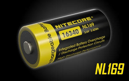 NITECORE NL169 950mAH Rechargeable Li-ion 123A Battery