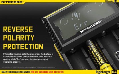 NITECORE D4 Digital 4-slot Universal Battery Charger