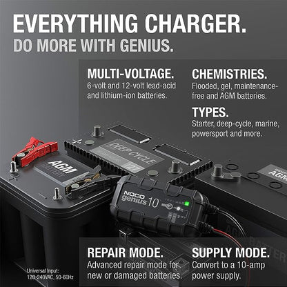 NOCO Genius 10 - 10 Amp 6V and 12V Smart Charger