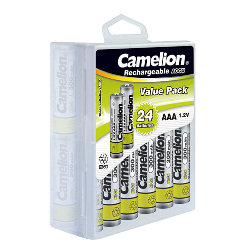 Camelion AAA 300mAh Ni-Cd Rechargeable Battieries Pack of 24