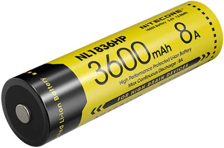 NITECORE NL1836HP 3600Ah 8A Protected 18650 Button Top Battery