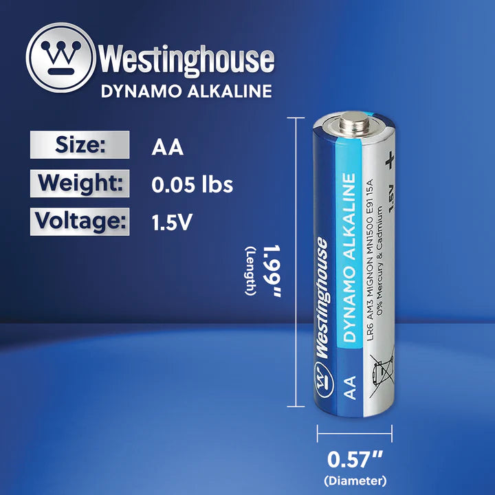 Westinghouse AA Dynamo Alkaline Batteries Pack of 60