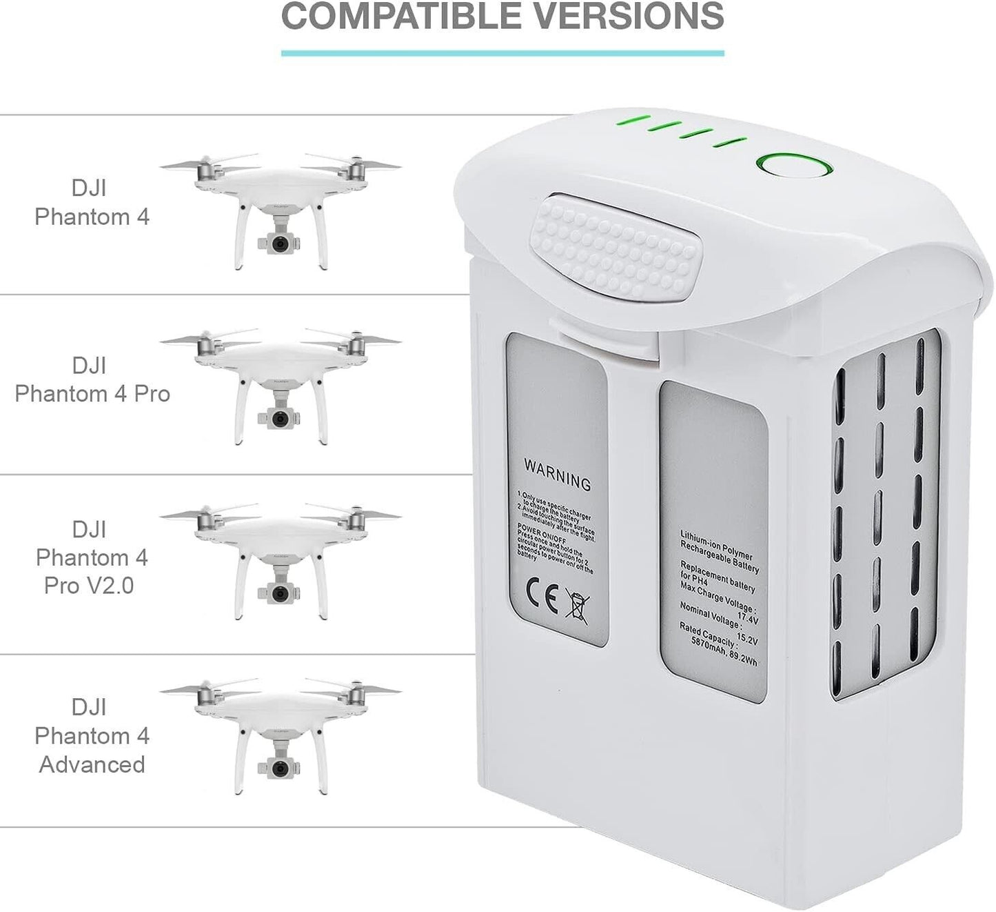 Battery Replacment for Flight Battery for DJI Phantom 4 Series Drones - Battery World