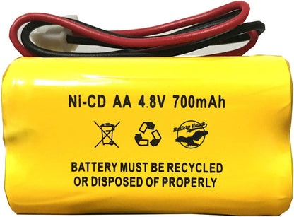 BL93NC487 AA500MAH Unitech AA 700mAh Ni-CD AA600mAh McNair Corun Ni-Cd AA500 4.8v 700mAh Ni-CD Battery Pack Replacement for Emergency/Exit Light Sign - Battery World