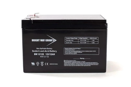 Bright Way BW12120 12V 12Ah F1/ F2/ Nut and Bolt Terminal AGM Rechargeable Battery - Battery Liquidator