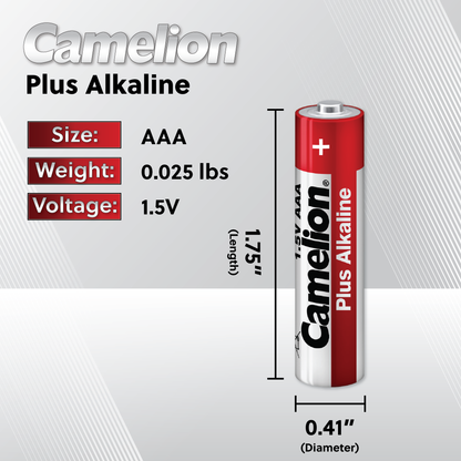 Camelion AAA Plus Alkaline Batteries Hard Plastic Pack of 24