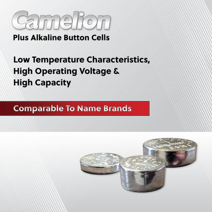 Camelion AG12 / 385 / LR43 1.5V Coin Cell Battery Pack of 10