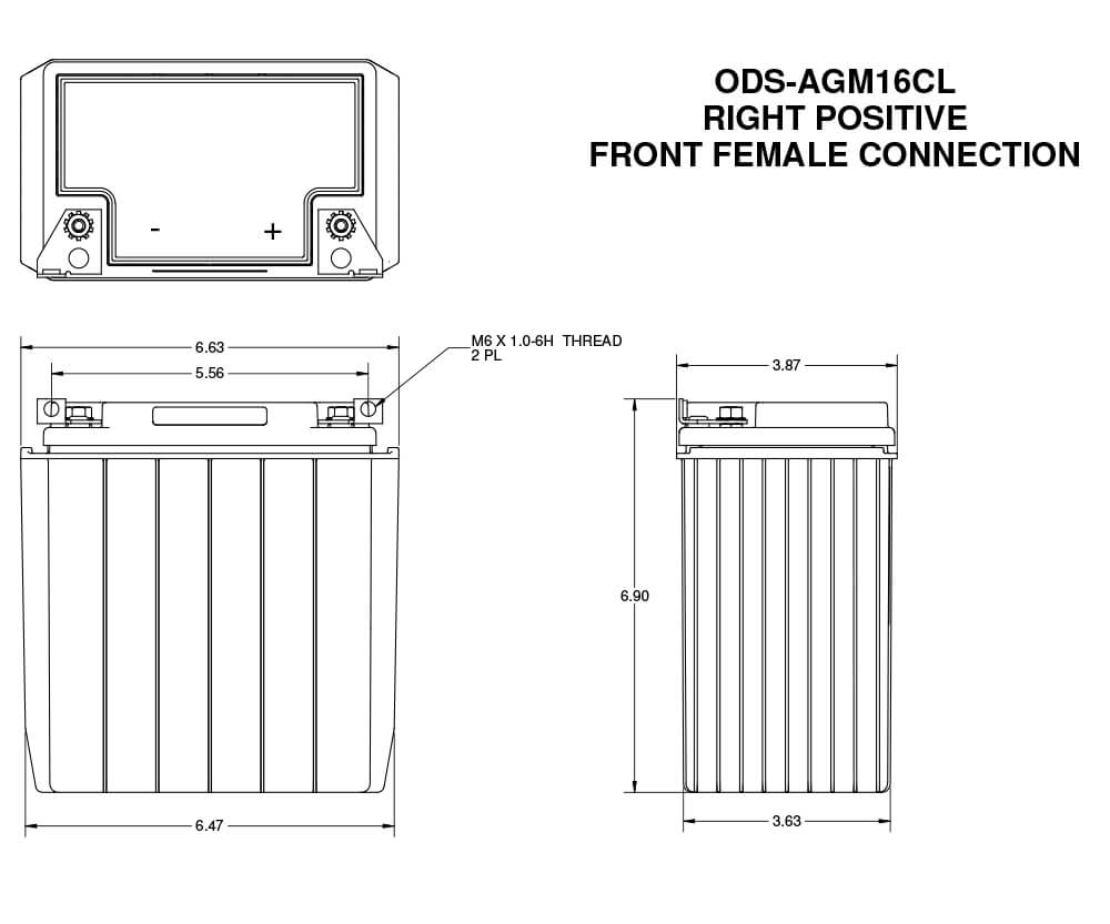 ODS-AGM16CL PC625 12v Battery Odyssey Extreme Series - Battery World