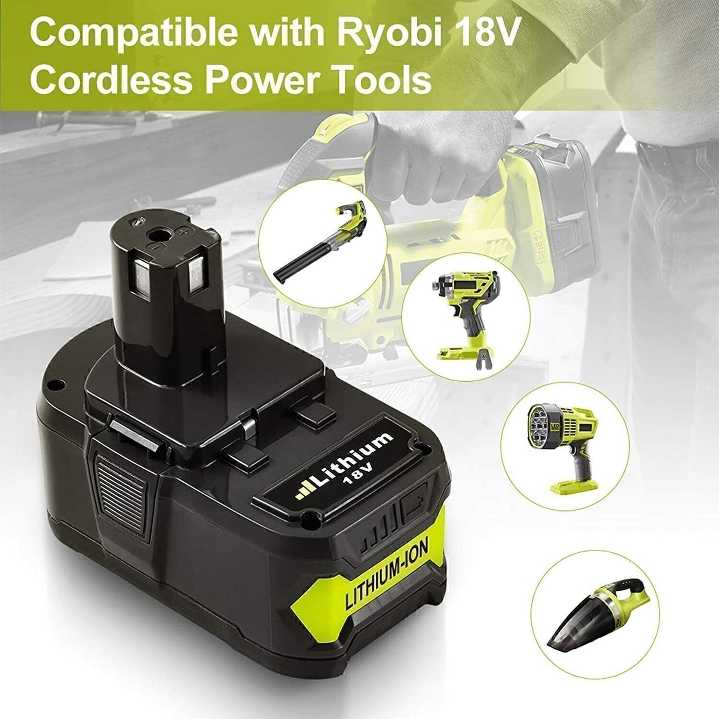 Ryobi P108 18v One + Plus Battery - Battery World