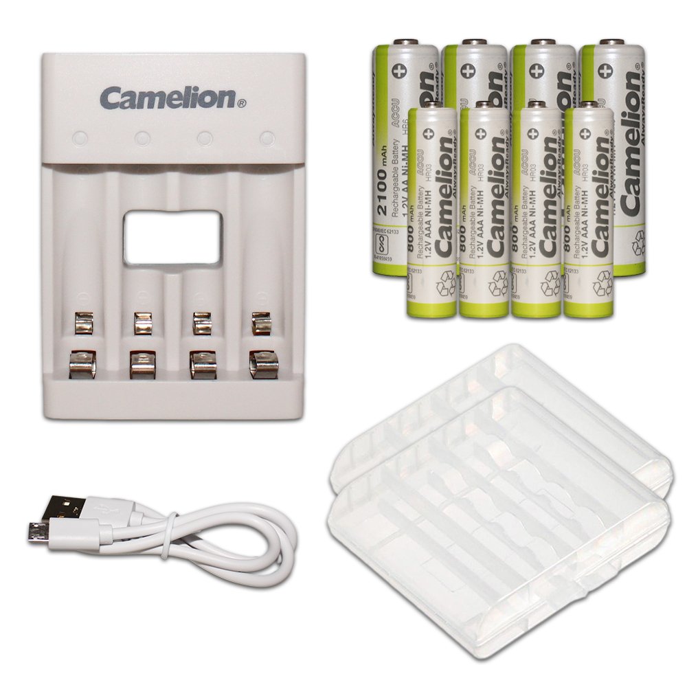 4 Pack of AA & AAA Ni-Mh Rechargeable Batteries with Charger - Camelion - Battery Liquidator