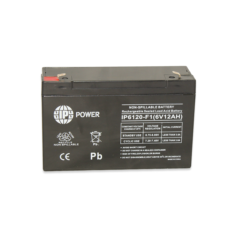 IP POWER IP6120-F1 6 Volt 12Ah F1 Terminal SLA Rechargeable Battery