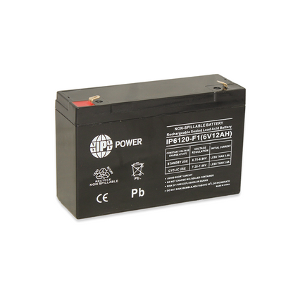 IP POWER IP6120-F1 6 Volt 12Ah F1 Terminal SLA Rechargeable Battery