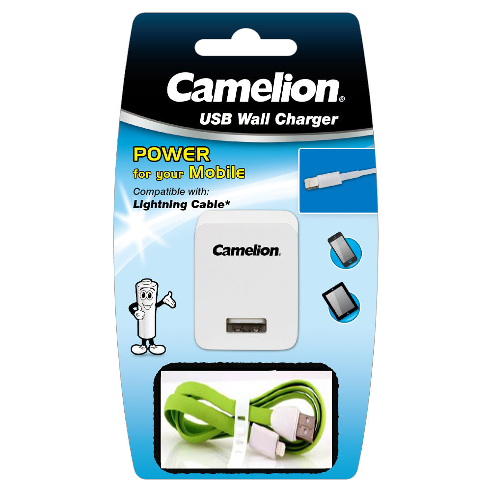 Camelion USB Wall Charger with Lightning Sync & Charging Cable