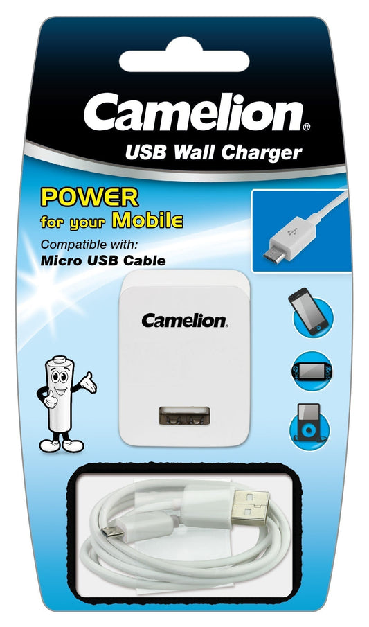 Camelion Wall 1A Charger with USB Micro B Cable