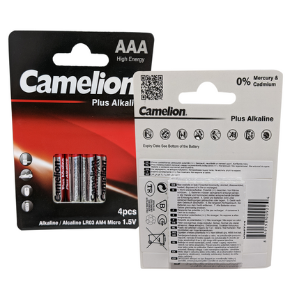 Camelion AAA Plus Alkaline Batteries Box Pack of 4