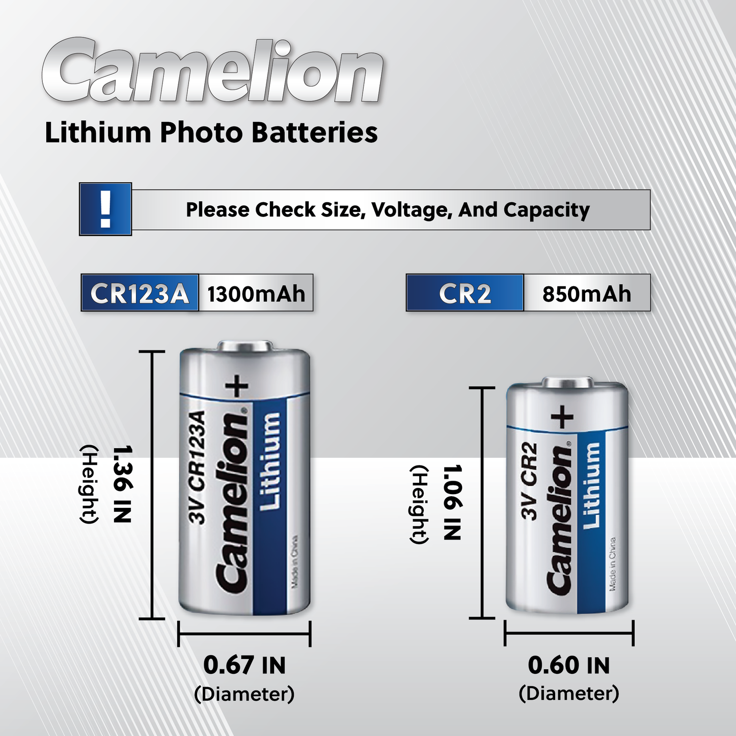 Camelion CR123A/ 123 3V Lithium Battery