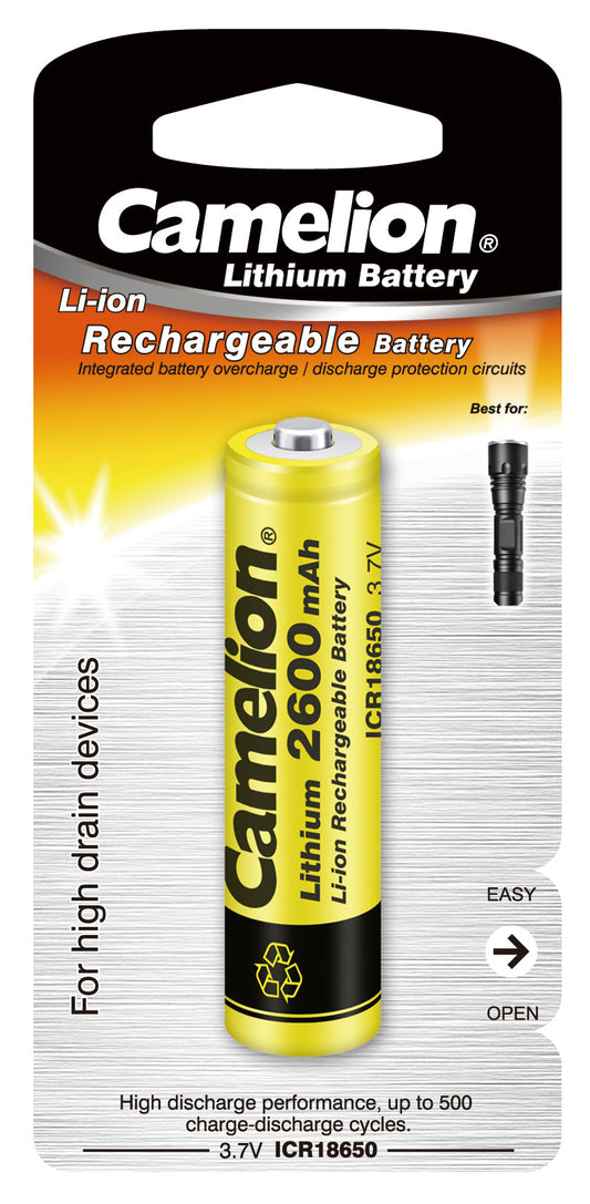 Camelion Li-Ion 18650 3.7 Volt 2600mAh BP1 Battery