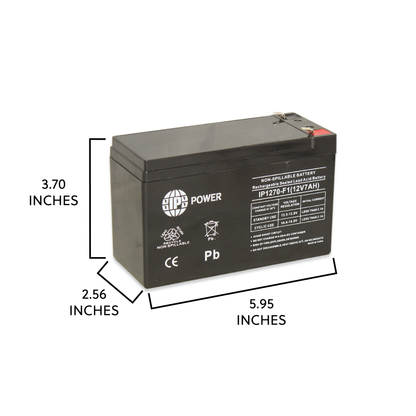 IP POWER IP1270-F1 12v 7Ah F1 Terminal SLA Rechargeable Battery