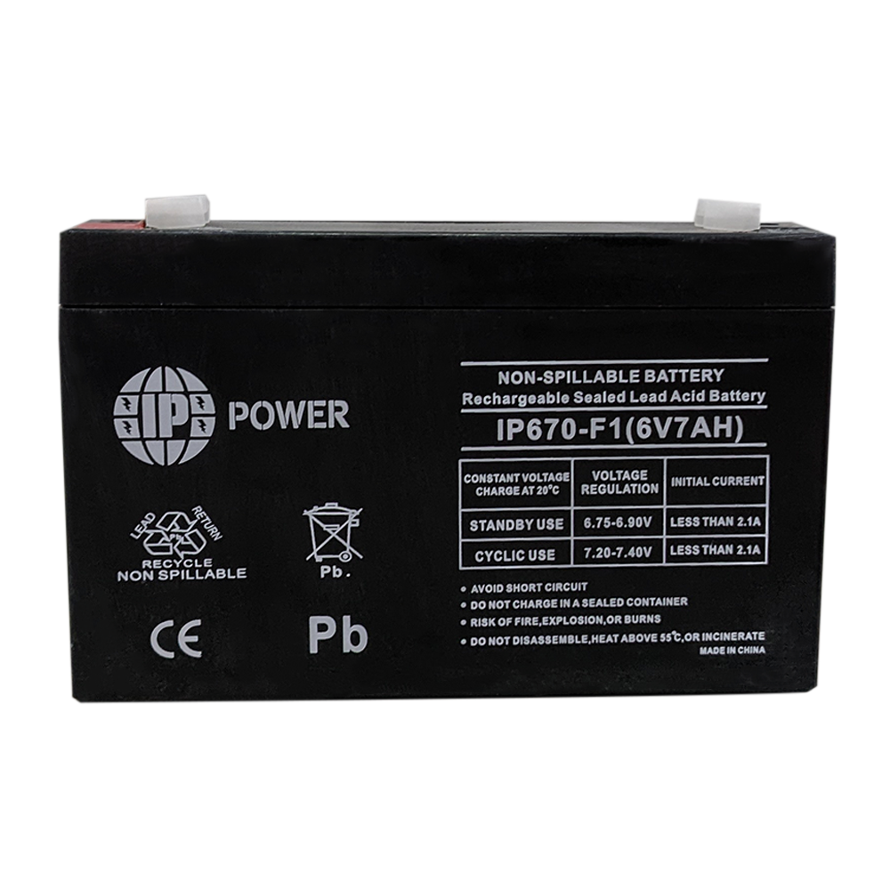 IP POWER 670-F1 6Volt 7Ah F1 Terminal SLA Rechargeable Battery