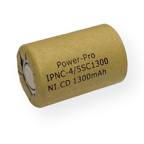 Power Pro 4/5 Sub C 1300mAh Ni-Cd Flat Top Rechargeable Battery