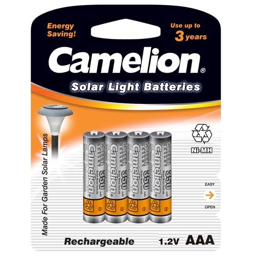 Camelion AAA Ni-MH 350mAh Solar Light Rechargeable Batteries Pack of 4