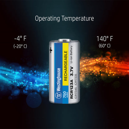 Westinghouse RCR123A/ 123 750mAh Rechargeable Lithium Ion Battery