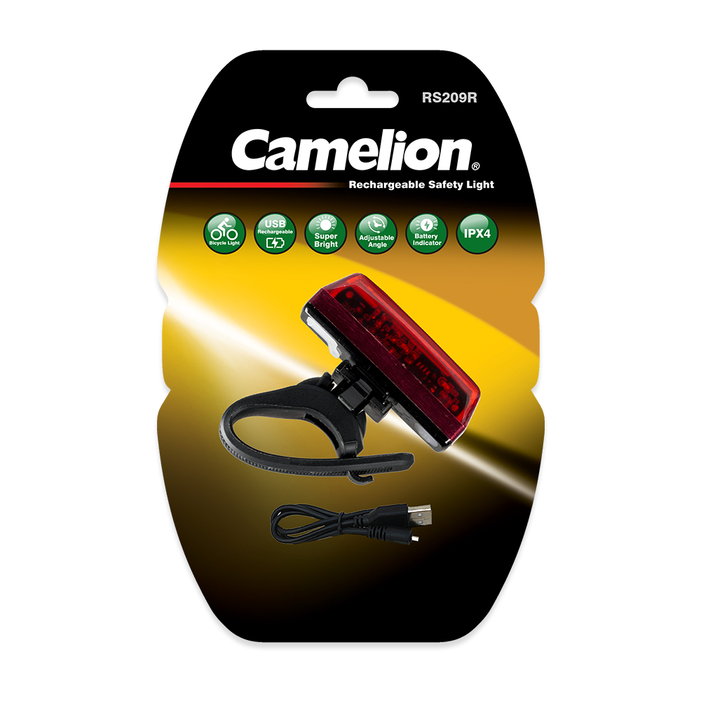 Camelion RS209R Rechargeable Rear LED Bicycle Safety Light