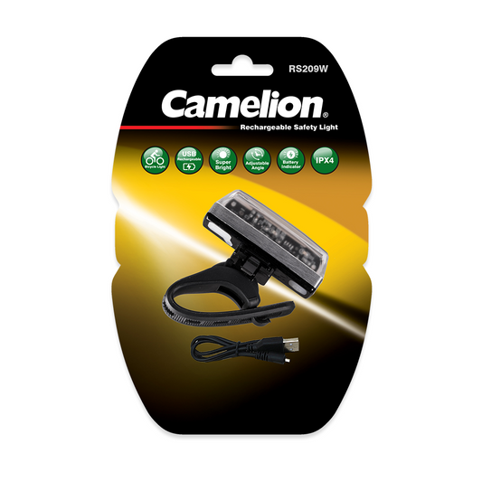 Camelion RS209W Rechargeable Front LED Bicycle Safety Light