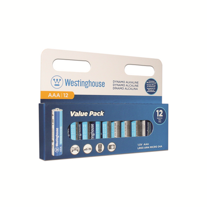 Westinghouse AAA Dynamo Alkaline Batteries Hangable Pack of 12