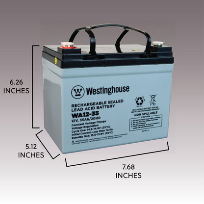 Westinghouse WA12-35-F7 12V 35Ah F7 Terminal Rechargeable Battery