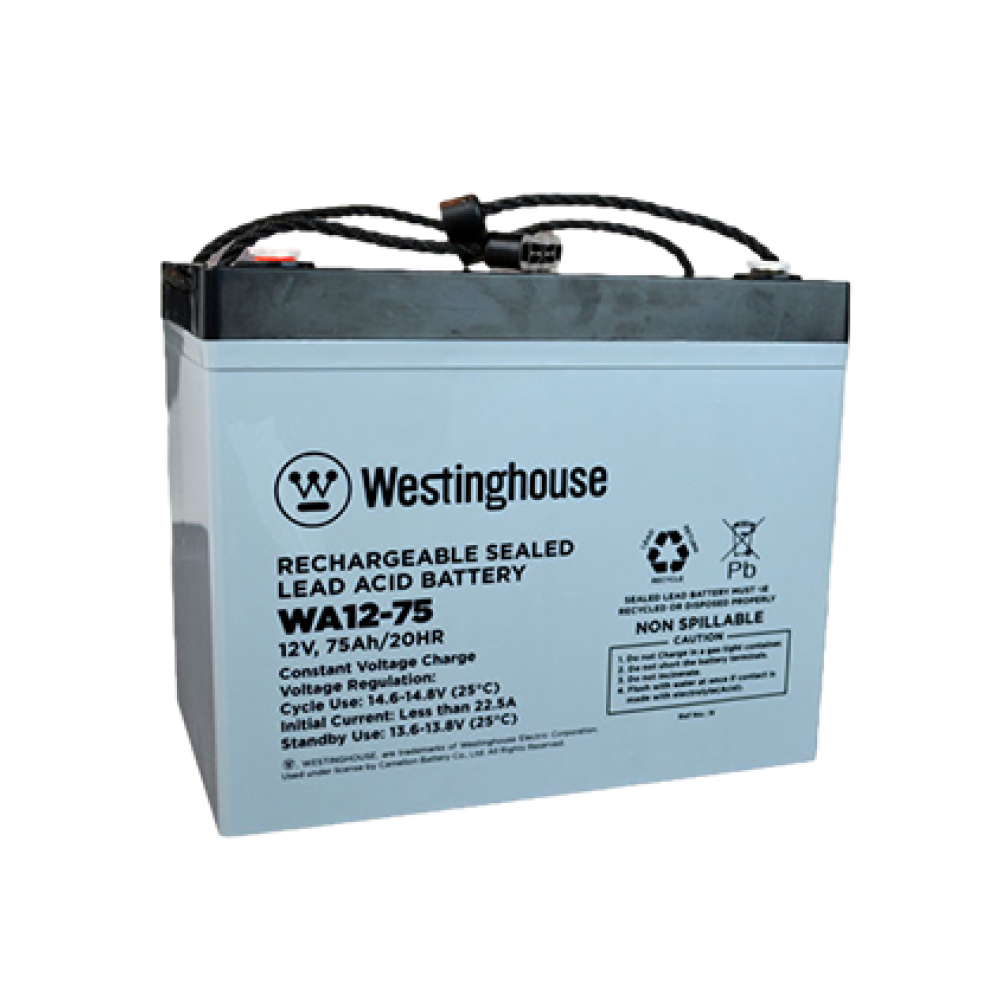 Westinghouse WA12-75 12V 75Ah F11 Terminal Rechargeable Battery