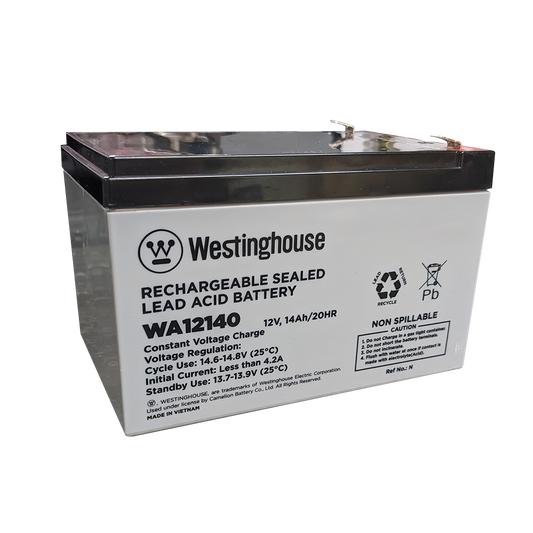 Westinghouse WA12140 12V 12Ah F2 Terminal Rechargeable Battery