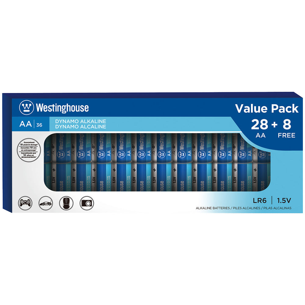 Westinghouse AA Dynamo Alkaline Batteries Box Pack of 36