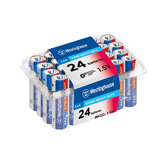 Westinghouse AAA Super Heavy Duty Batteries Soft Plastic Pack of 24